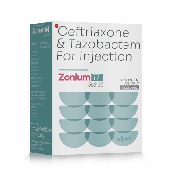 Ceftriaxone 500 mg + Tazobactam 62.50 mg Injection