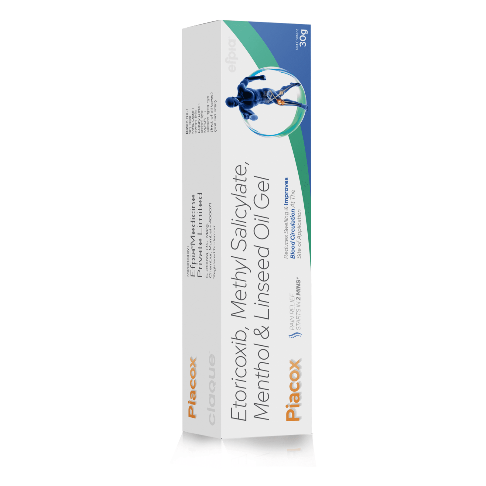 Etoricoxib + Methyl Salicylate + Menthol + Linseed Oil Gel - PIACOX