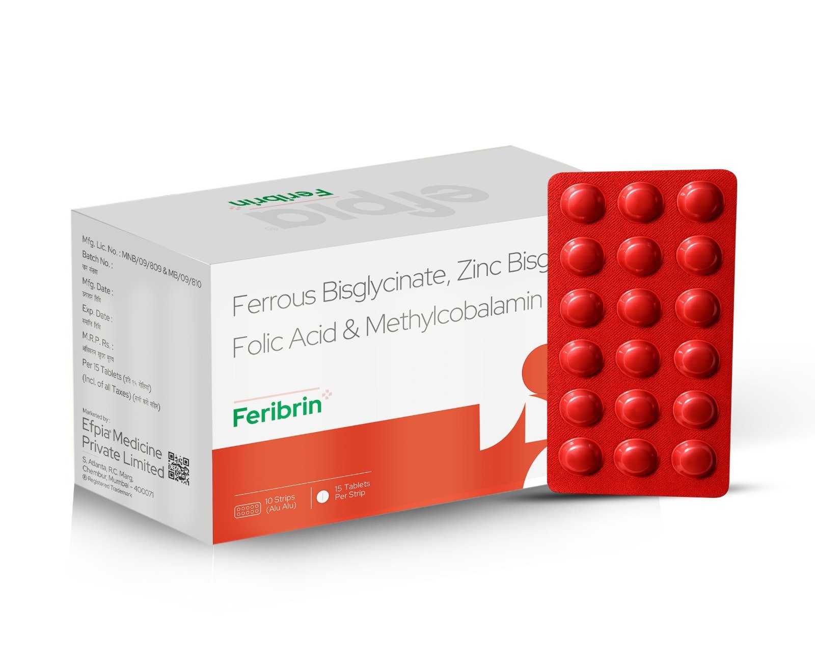 Ferrous Bisglycinate + Zinc Bisglycinate + Folic Acid + Methylcobalamin Tablets
