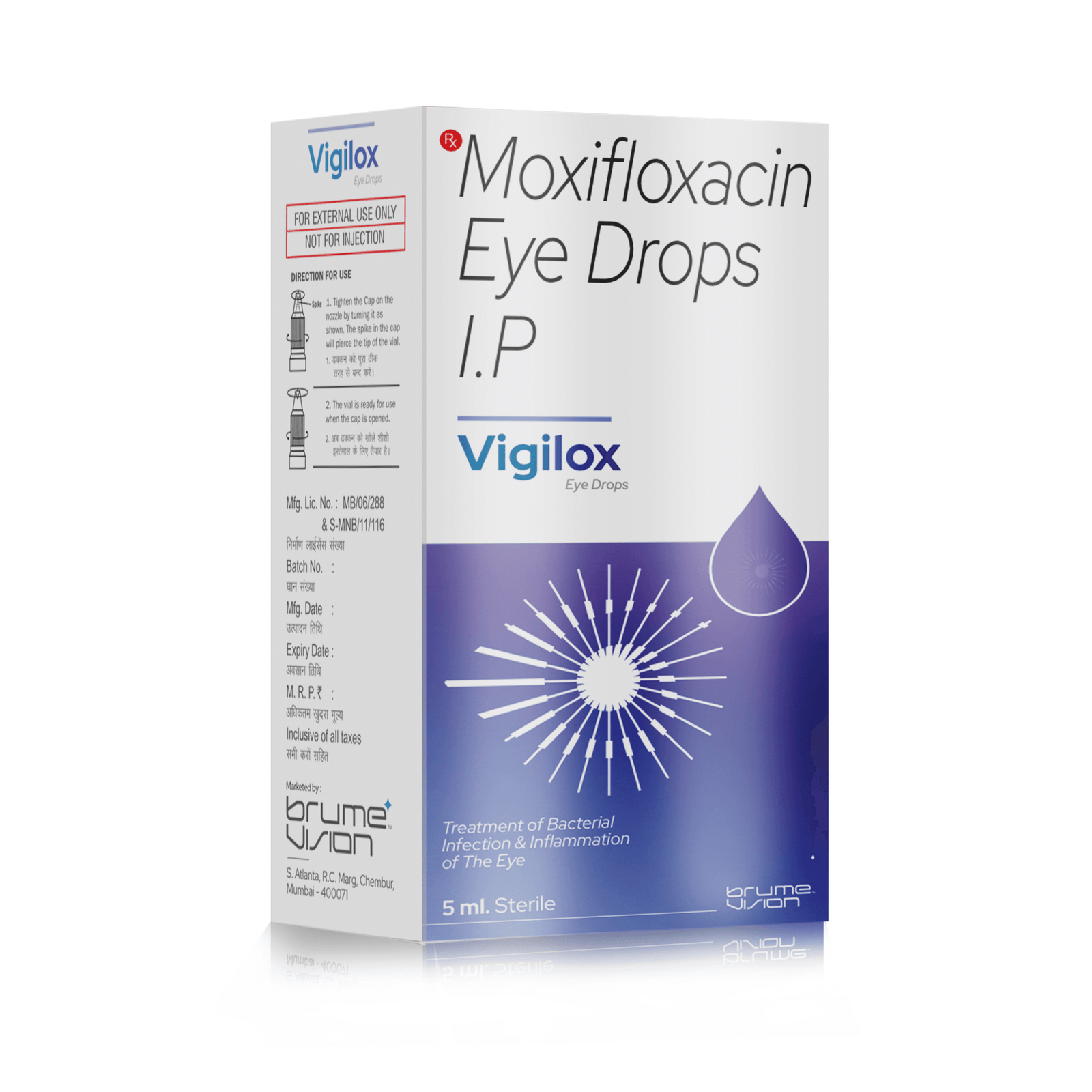 Moxifloxacin HCl 0.5% w/v (5ml) Eye Drops - VIGILOX Eye Drops
