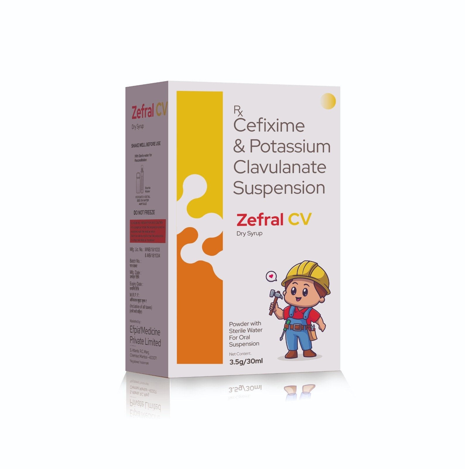 Cefixime & Potassium Clavulanate Suspension - Zefral CV Suspension