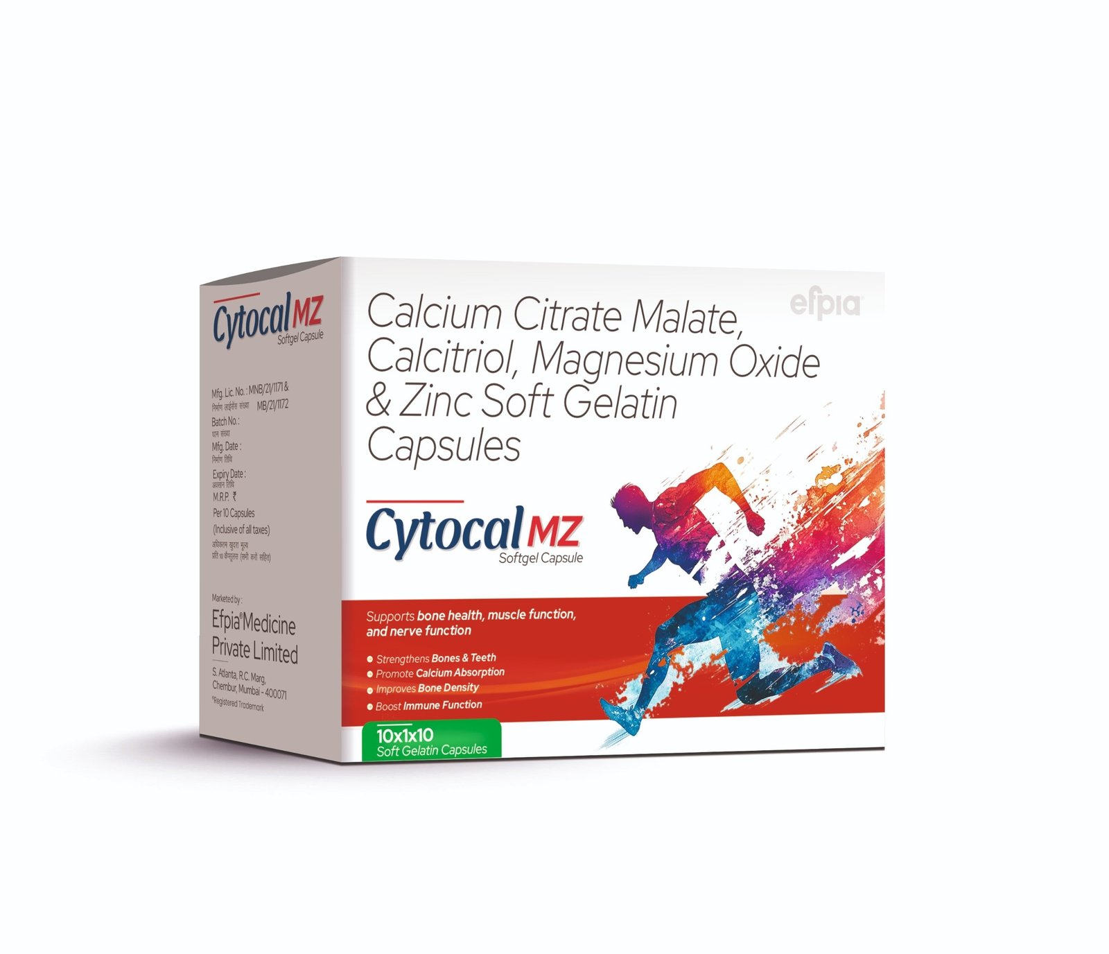 Calcitriol, Calcium Citrate Malate Zinc Oxide & Magnesium Oxide Soft Gelatin Capsules - Cytocal MZ Softgel Capsules