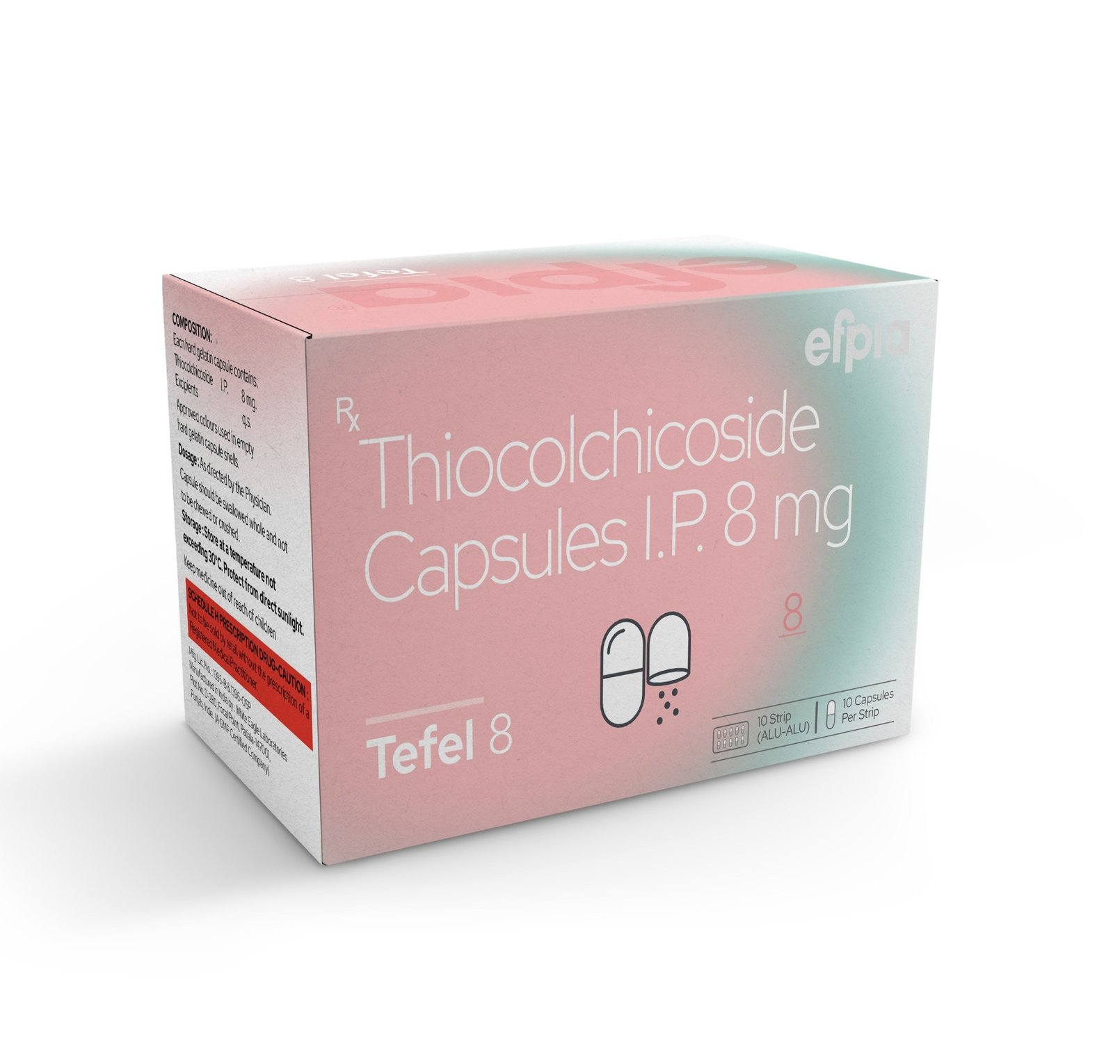 Thiocolchicoside 8 Mg Capsules - Tefel 8 Capsules - Efpia Medicine