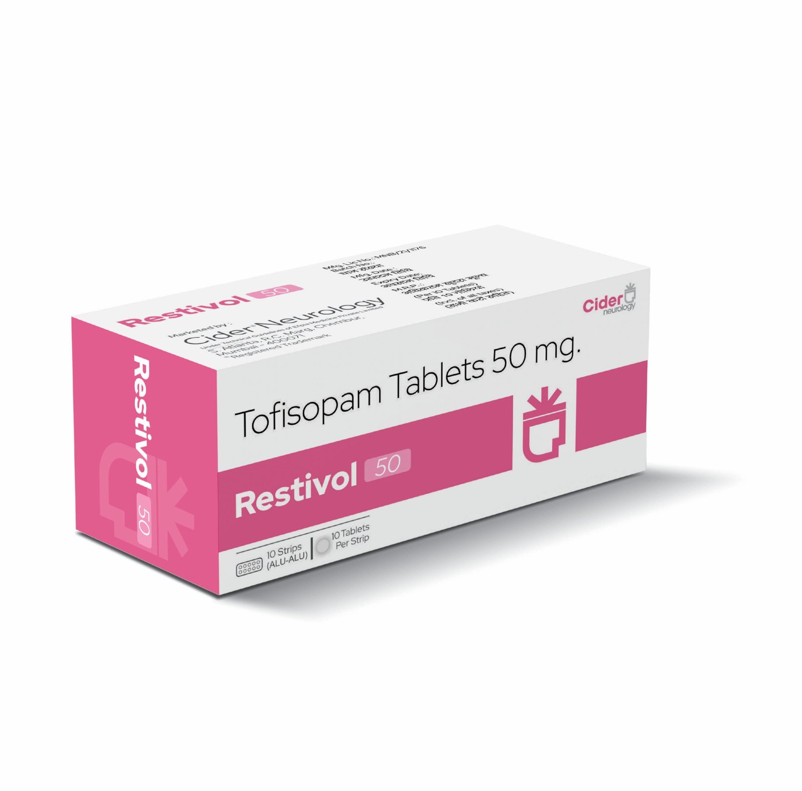 Tofisopam Tablets 50 Mg - Restivol 50 Tablets - Efpia Medicine