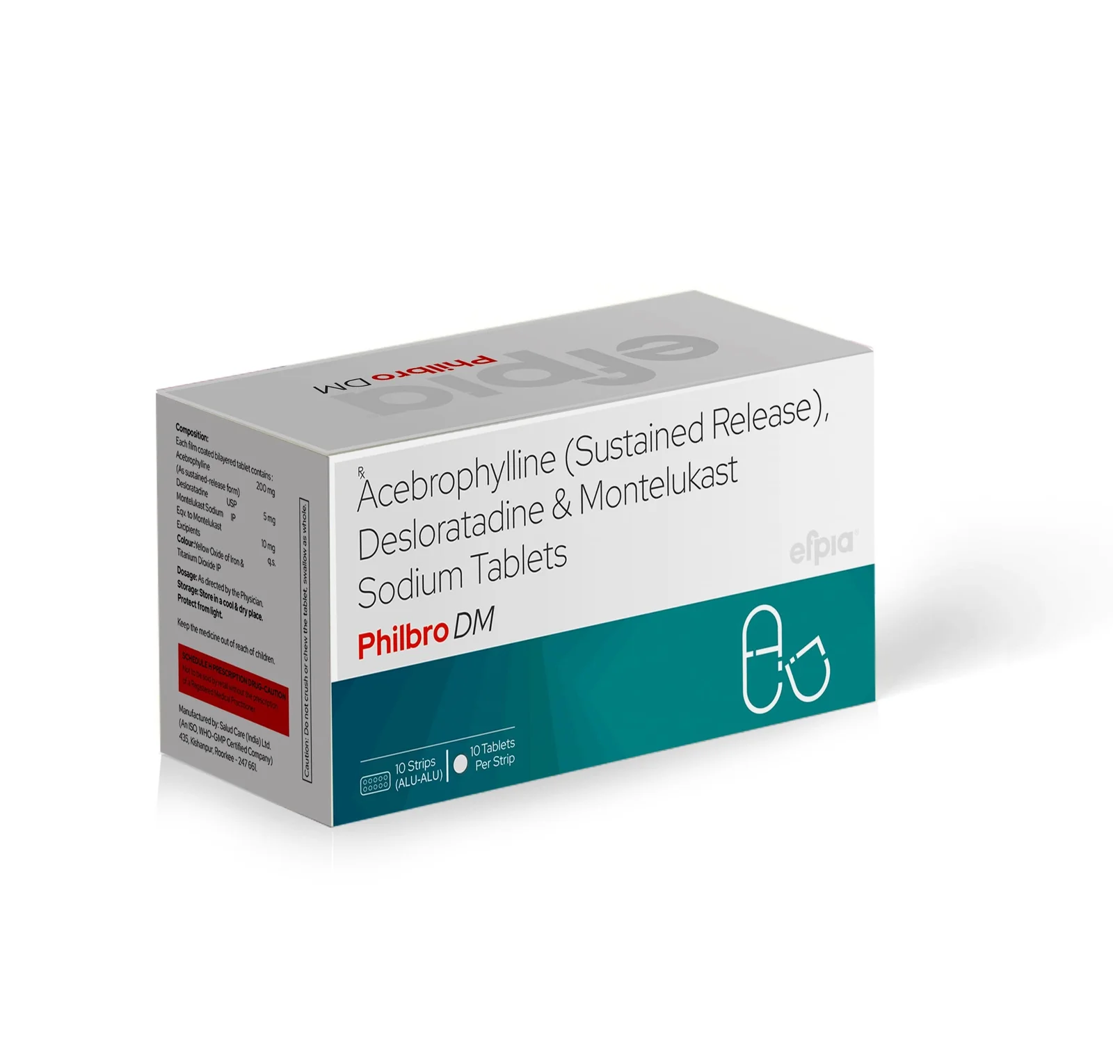 Acebrophylline Sustained Release, Desloratadine & Montelukast Sodium Tablets -Philbro DM Tablets - Efpia Medicine