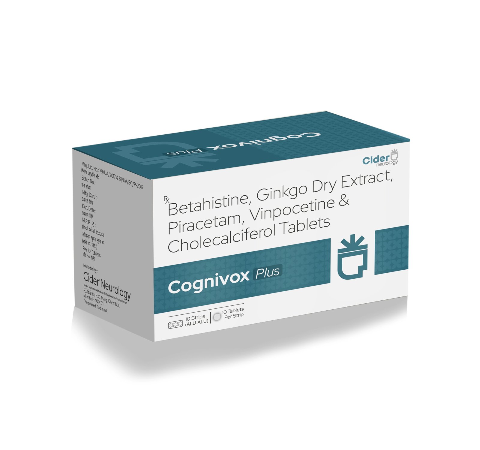 Betahistine Ginkgo Dry Extract Piracetam Vinpocetine & Cholecalciferol Tablets - Cognivox Plus Tablets - Efpia Medicine