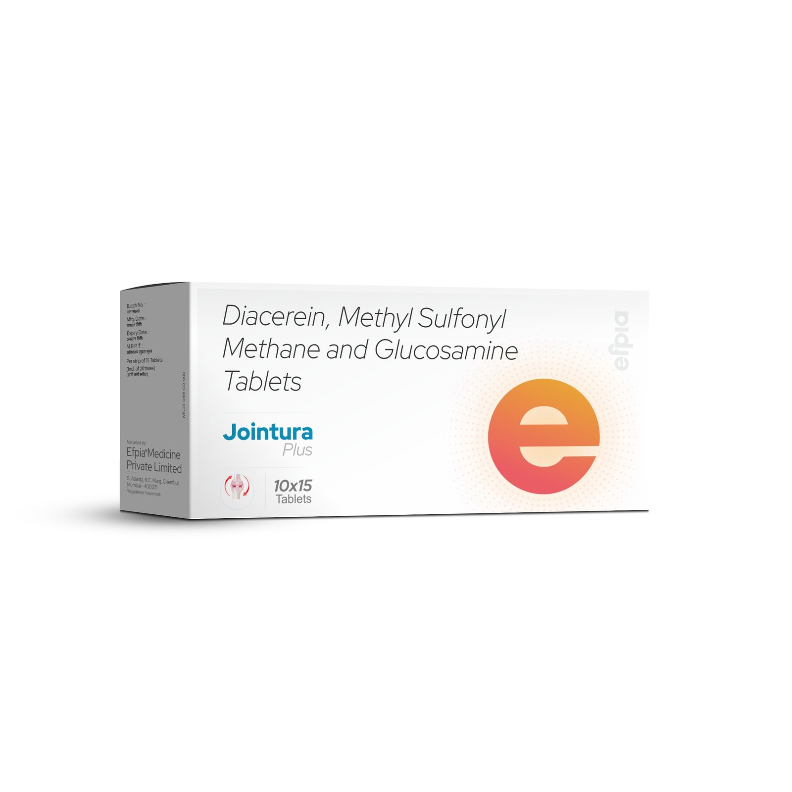 Diacerein Methyl Sulfonyl Methane & Glucosamine Tablets - Jointura Plus Tablets - Efpia Medicine