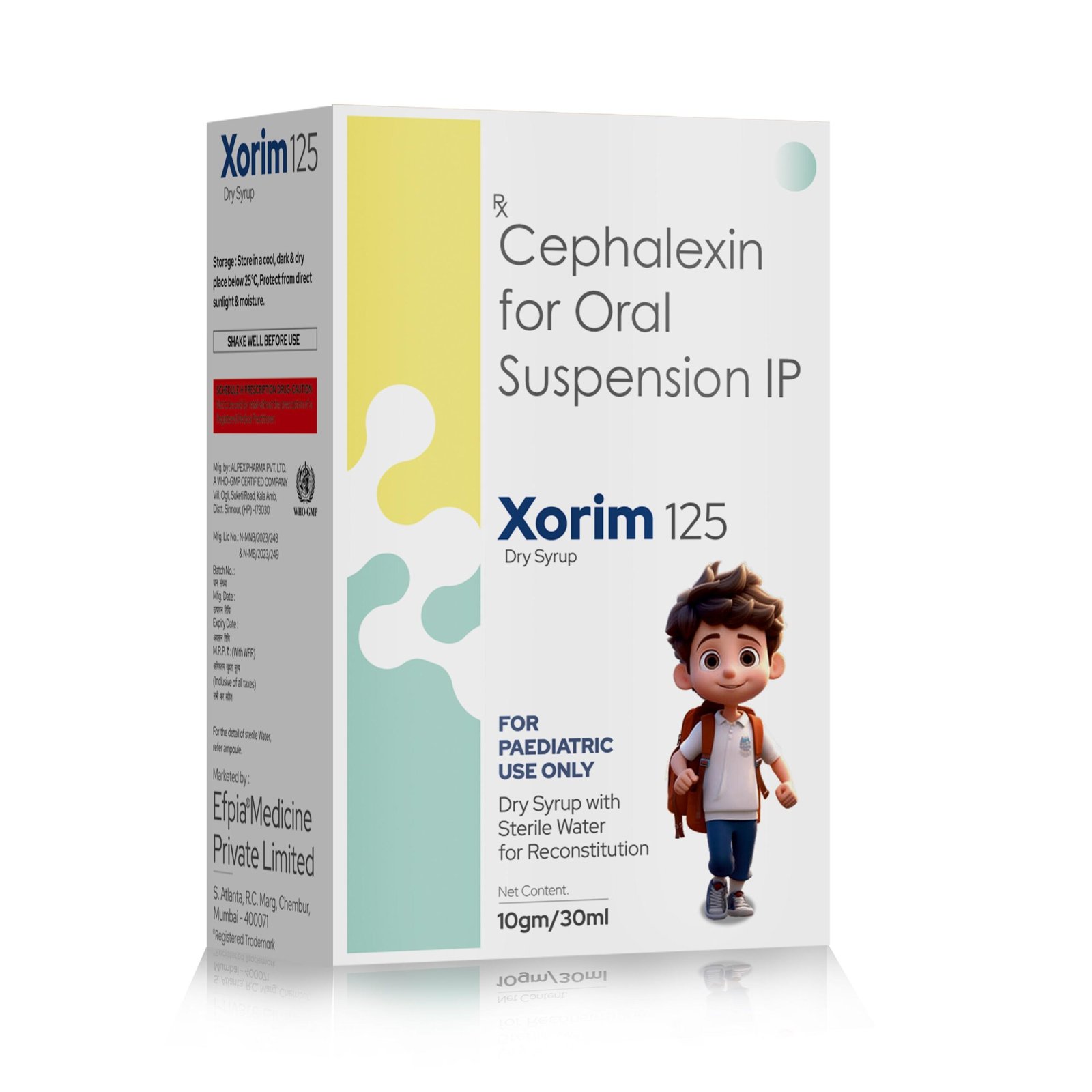 Cephalexin Oral Suspension IP 125 Mg - Xorim 125 Dry Syrup - Efpia Medicine