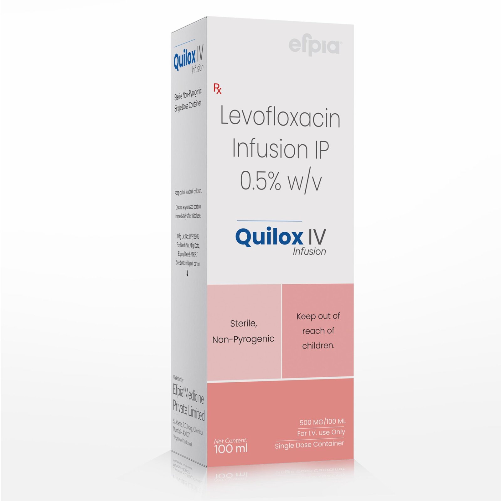 Levofloxacin Infusion IP 0.5% wv - Quilox Infusion - Efpia Medicine