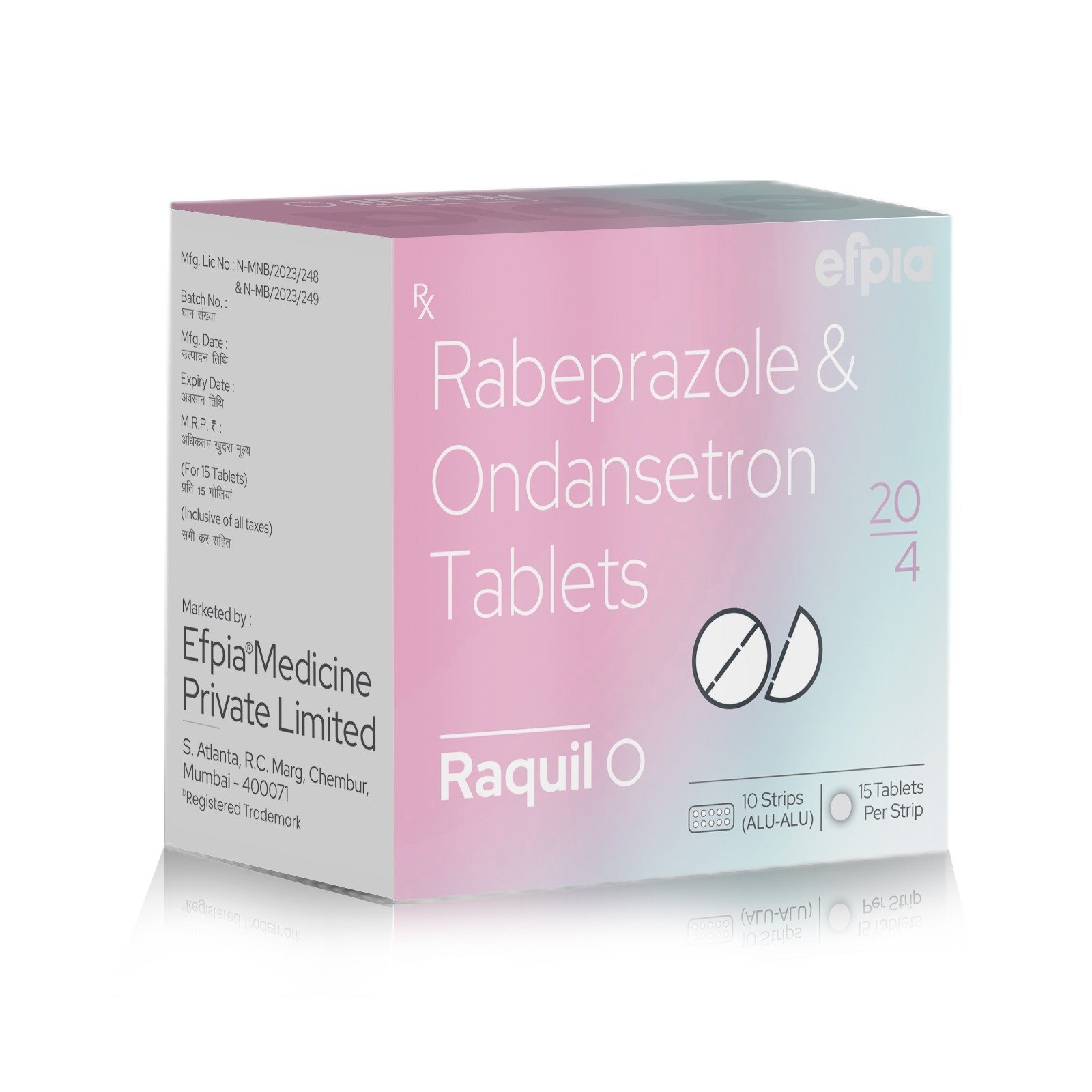 Rabeprazole & Ondansetron Tablets - Raquil O Tablets - Efpia Medicine
