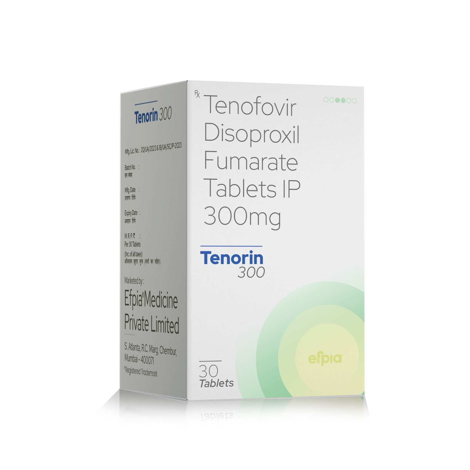 Tenofovir Disoproxil Fumarate Tablets IP 300 Mg - Tenorin 300 Tablets