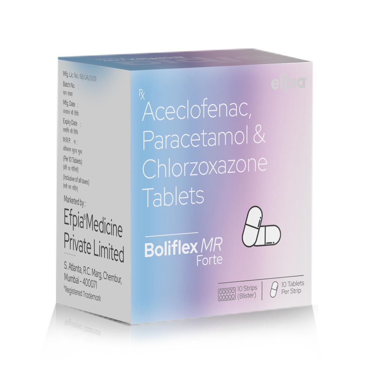 Aceclofenac Paracetamol & Chlorzoxazone Tablets - Boliflex MR Forte Tablets