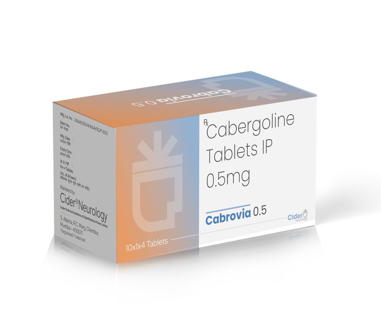 Cabergoline Tablet IP 0.5 Mg - Cabrovia 0.5 Tablets