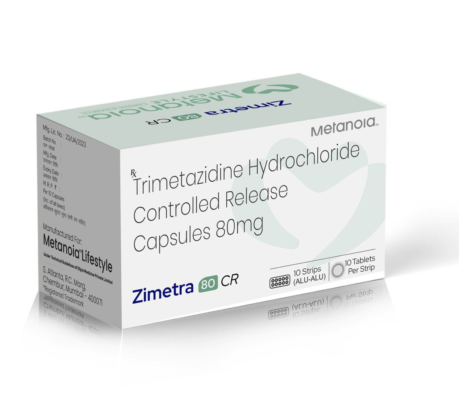 Trimetazidine Hydrochloride Controlled Release Capsules 80 Mg - Zimetra 80 CR Capsules