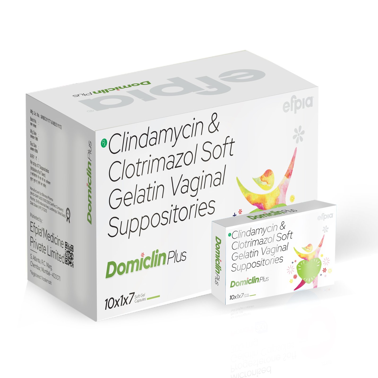 Clindamycin & Clotrimazole Vaginal Suppositories Softgel Capsules - Domiclin Plus Softgel Capsules