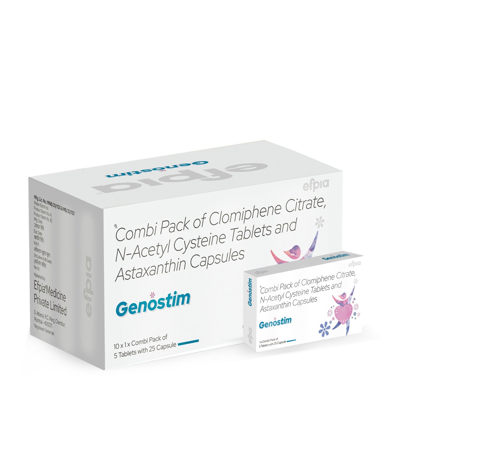 Combi Pack of Clomiphene Citrate & Acetylcysteine Tablets with Astaxanthin Capsules