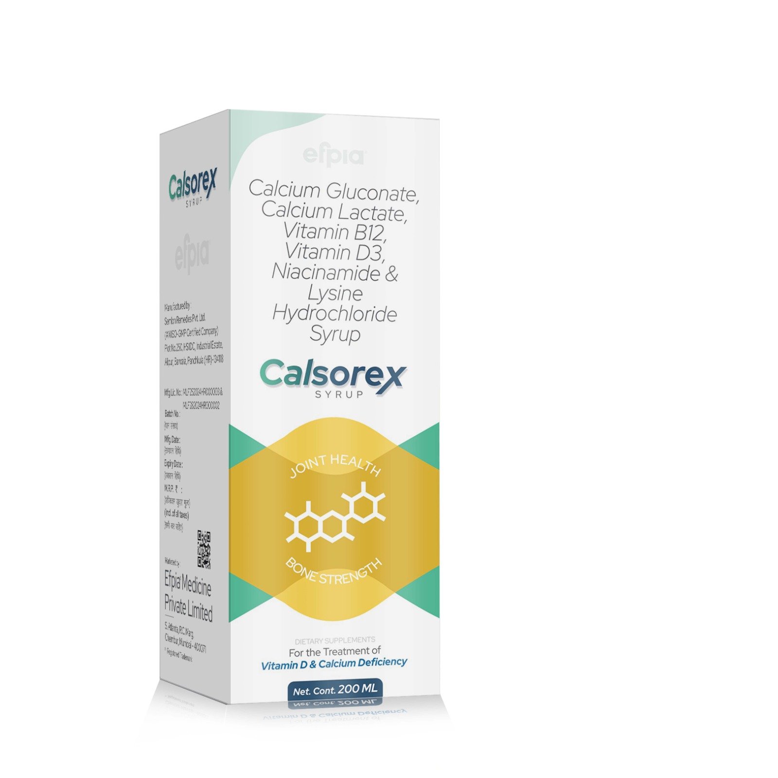 Calcium Gluconate, Calcium Lactate, Vitamin B12, Vitamin D3, Niacinamide & Lysine Hydrochloride Syrup - Calsorex Syrup