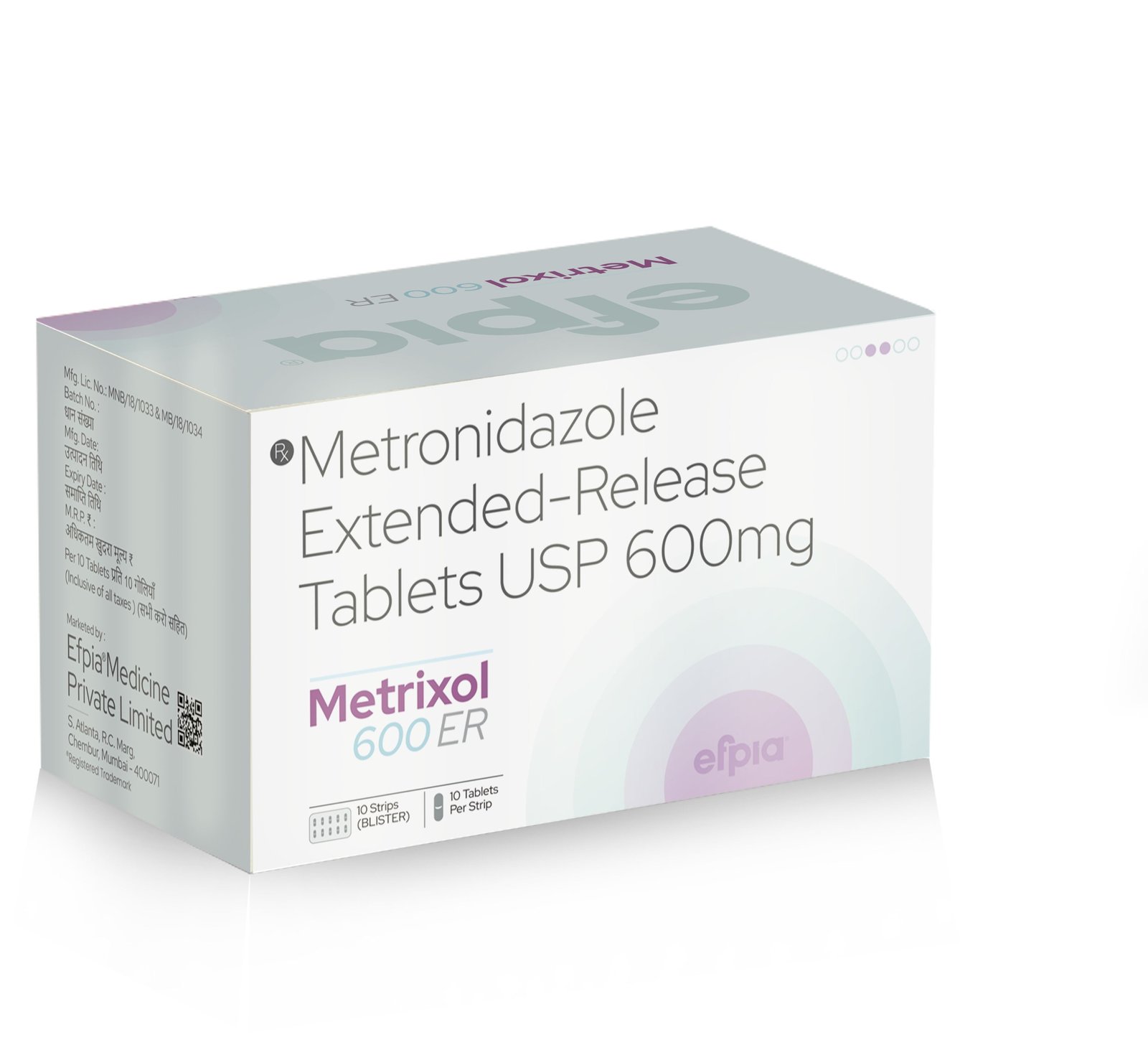 Metronidazole Extended Release Tablets USP 600 Mg - Metrixol 600 ER Tablets