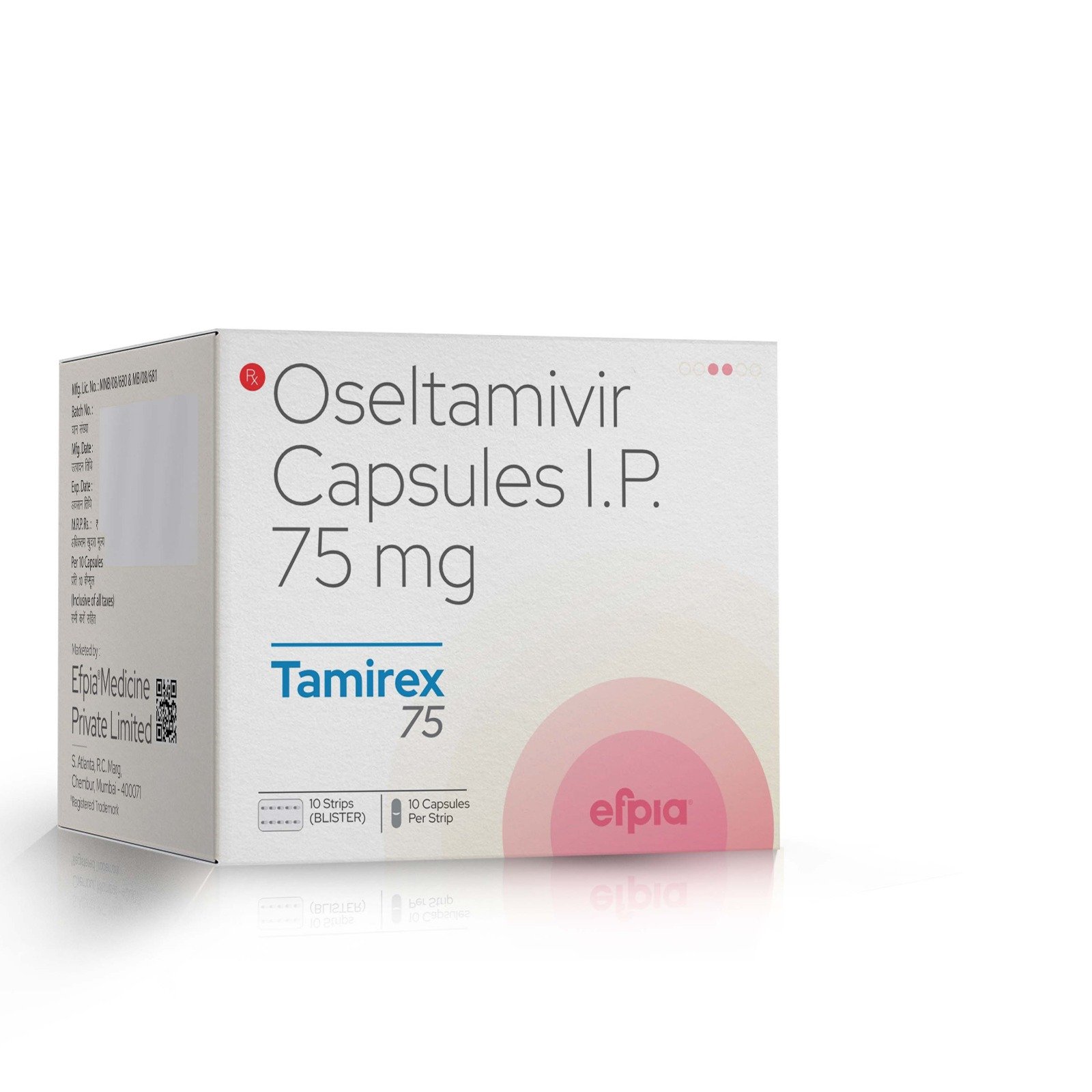 Oseltamivir Capsules IP 75 Mg - Tamirex 75 Capsules - Efpia Medicne