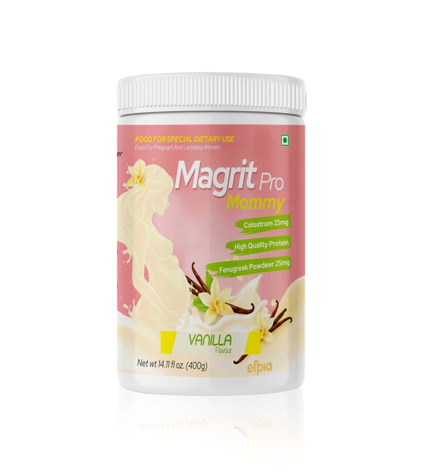 Protein + Multivitamins + Multiminerals + Methylcobalamin + DHA + Colostrum + Evening Primrose Oil + Fenugreek Powder Vanilla Flavour Protein Powder - Magrit Pro Mommy (Protein Powder)