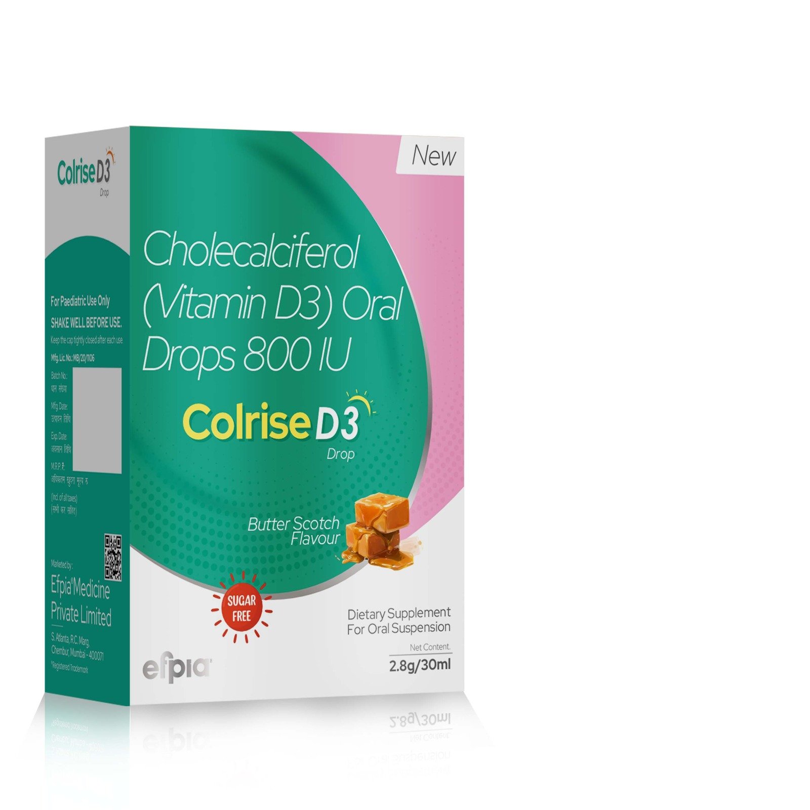 Cholecalciferol (Vitamin D3) Oral Drops 800 IU - Colrise D3 Drops