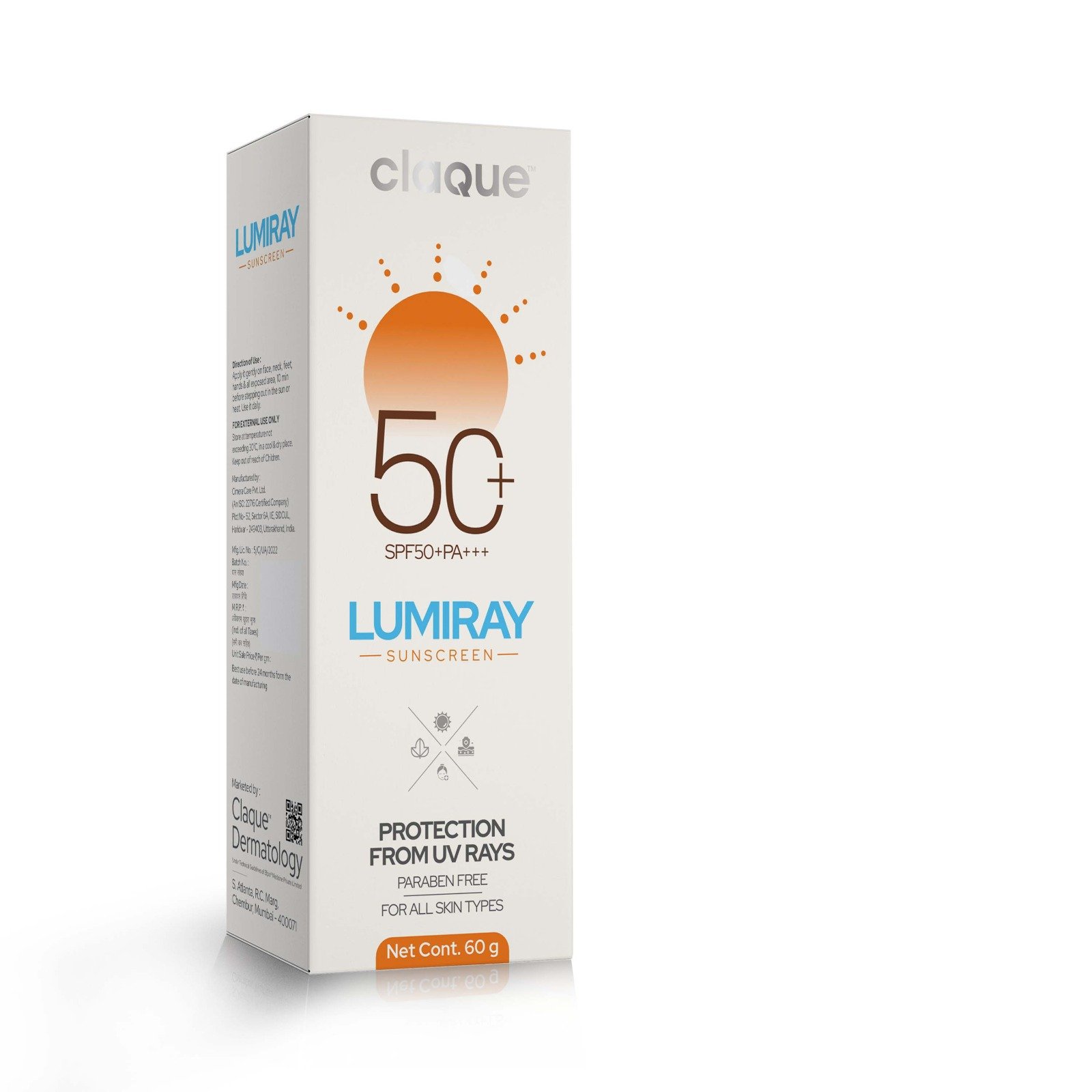 Sunscreen SPF 50 PA+++ - Lumiray Sunscreen - Efpia Medicine