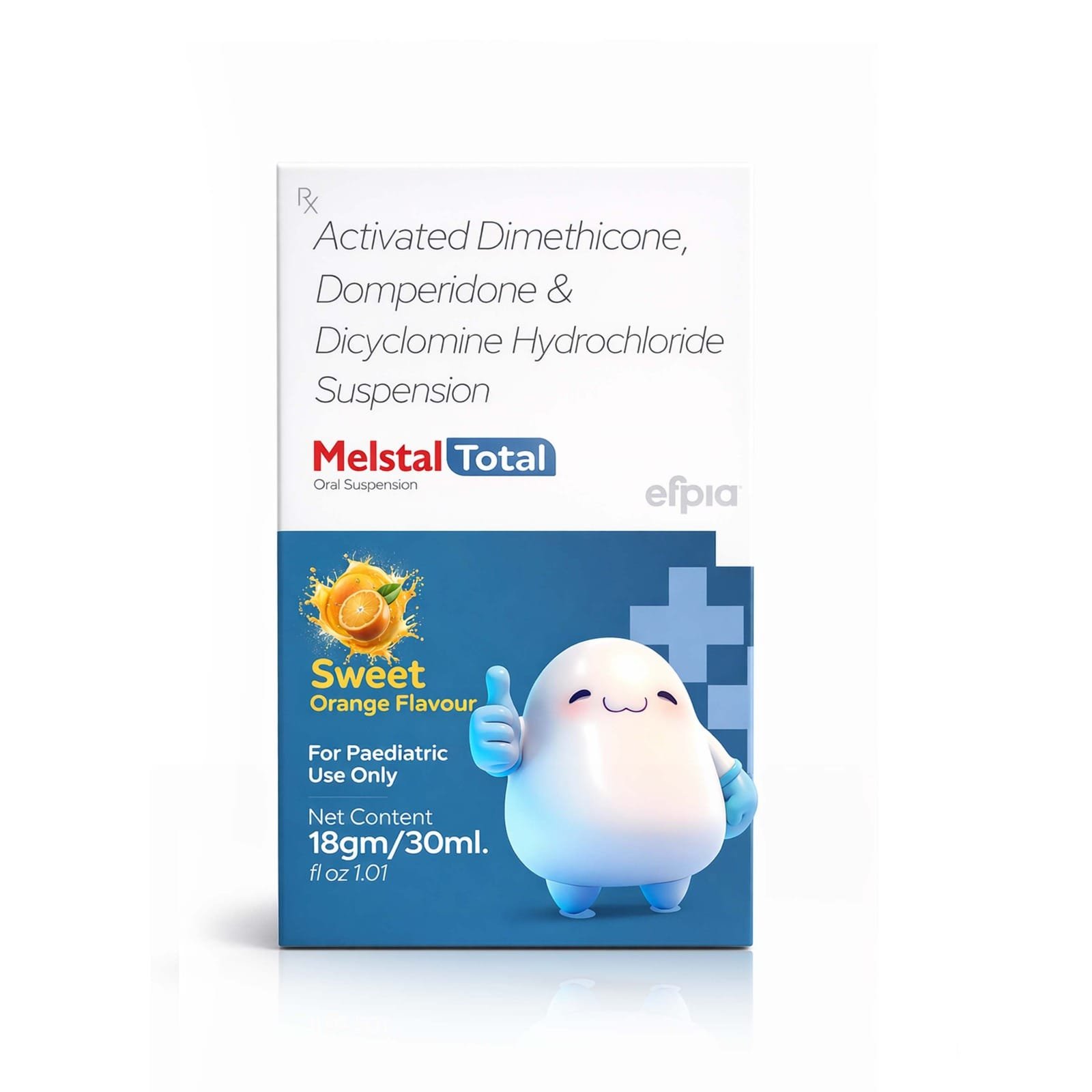 Activated Dimethicone Domperidone & Dicyclomine Hydrochloride Suspension - MELSTAL TOTAL - Efpia Medicine