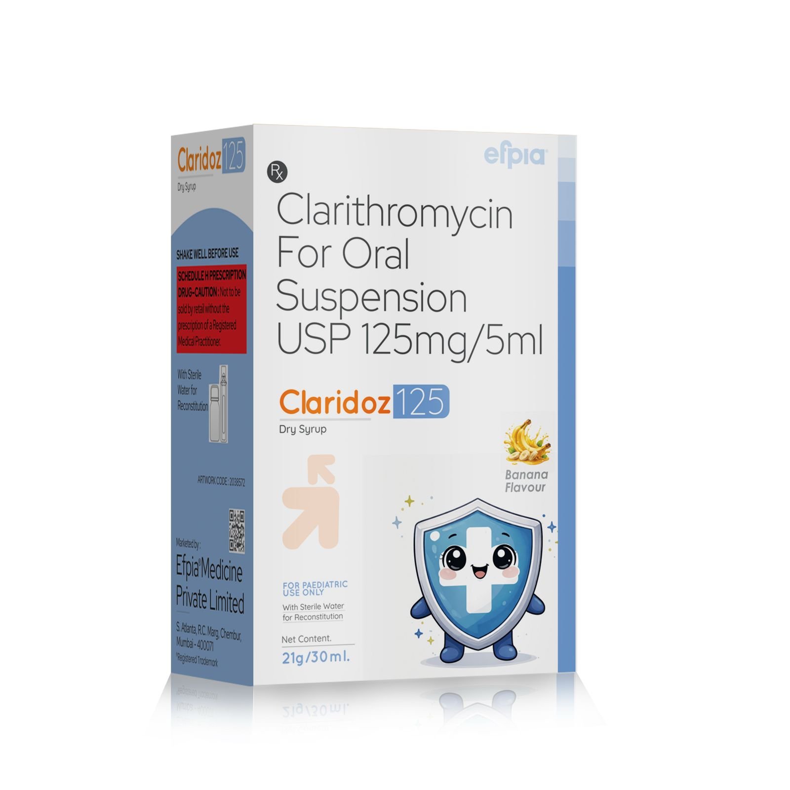 Clarithromycin For Oral suspension USP - CLARIDOZ 125 - Efpia Medicine