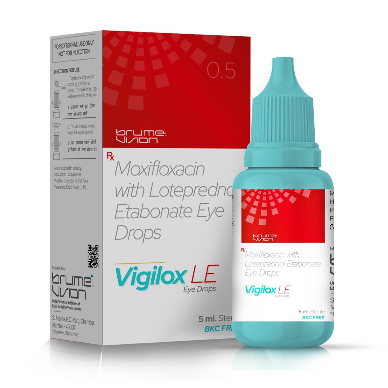 Moxifloxacin with Loteprednol Etabonate Eye Drops - VIGILOX LE Eye Drops