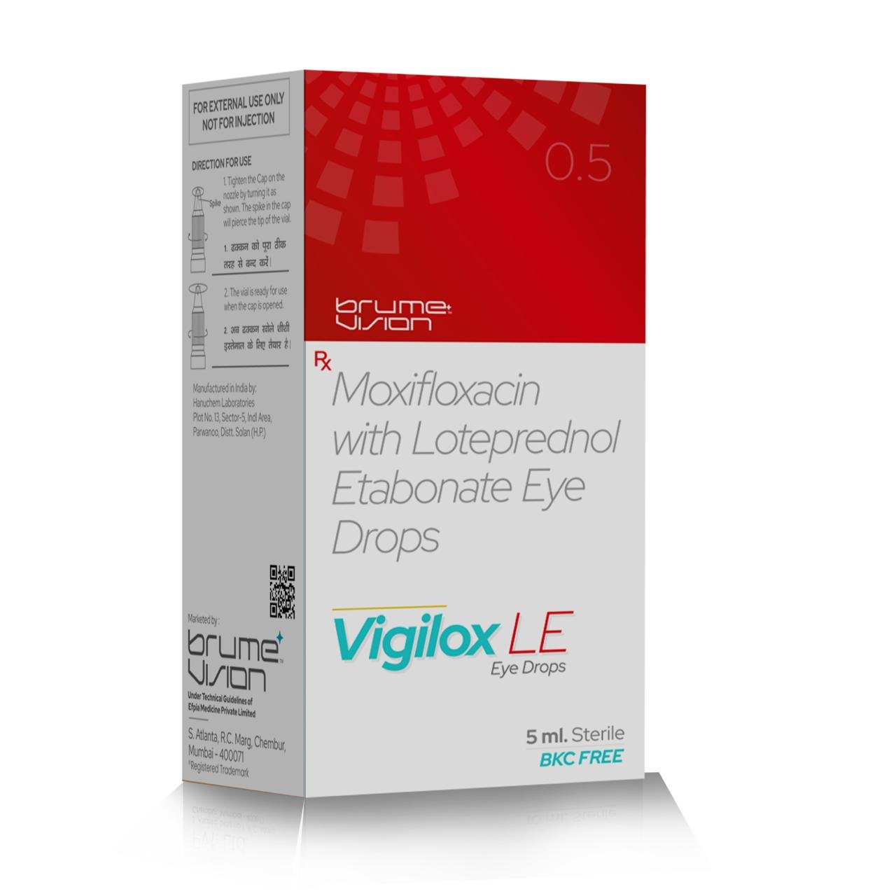 Moxifloxacin with Loteprednol Etabonate Eye Drops - VIGILOX LE Eye Drops - Efpia Medicine