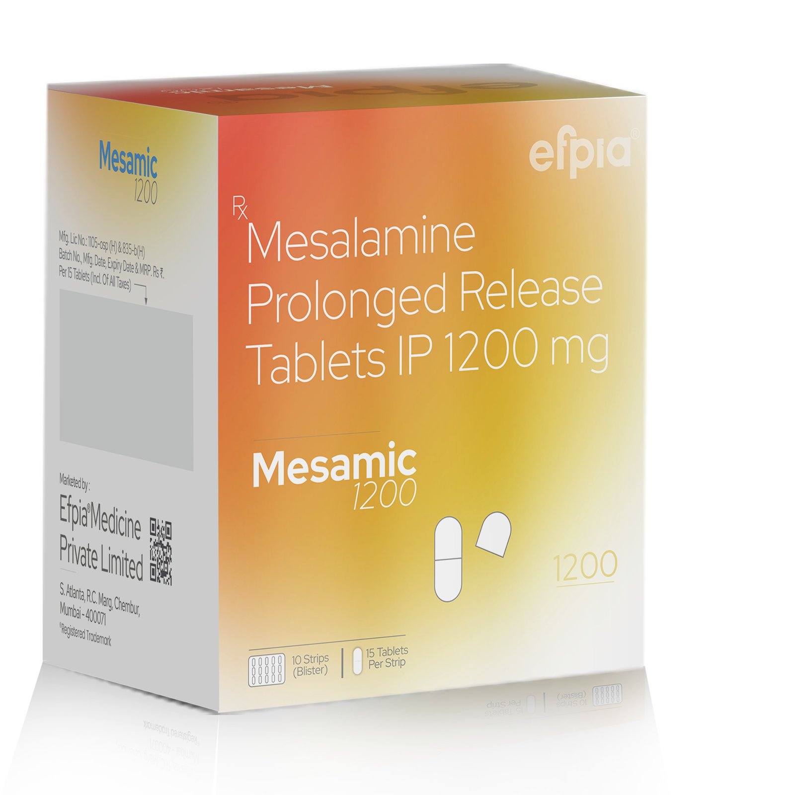 Mesalamine Prolonged Release Tablets IP 1200 Mg - MESAMIC 1200 - Efpia Medicine