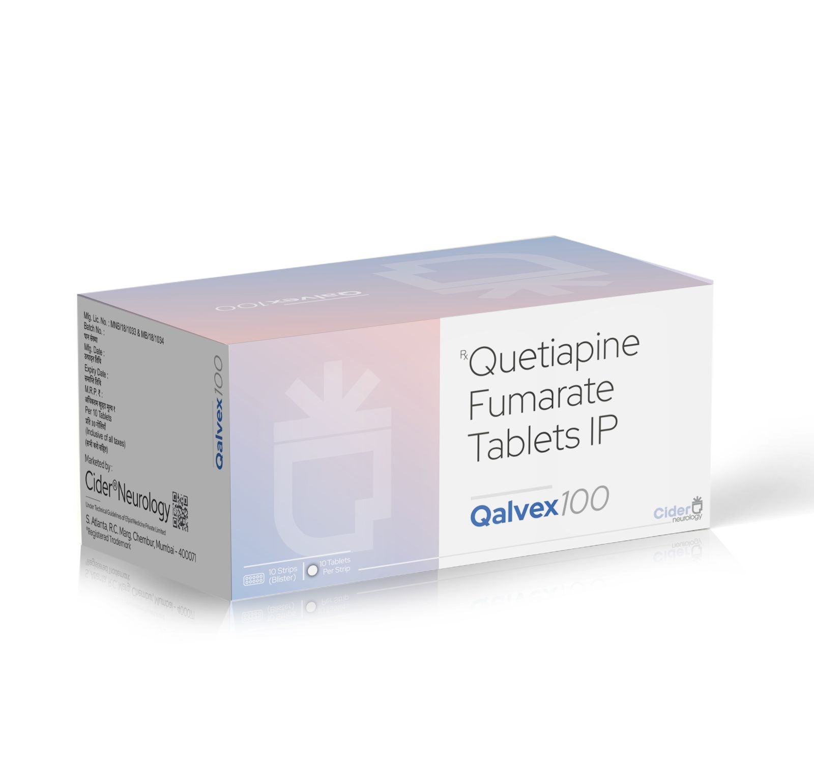 Quetiapine Fumarate Tablets IP 100 Mg - QALVEX 100 - Efpia Medicine