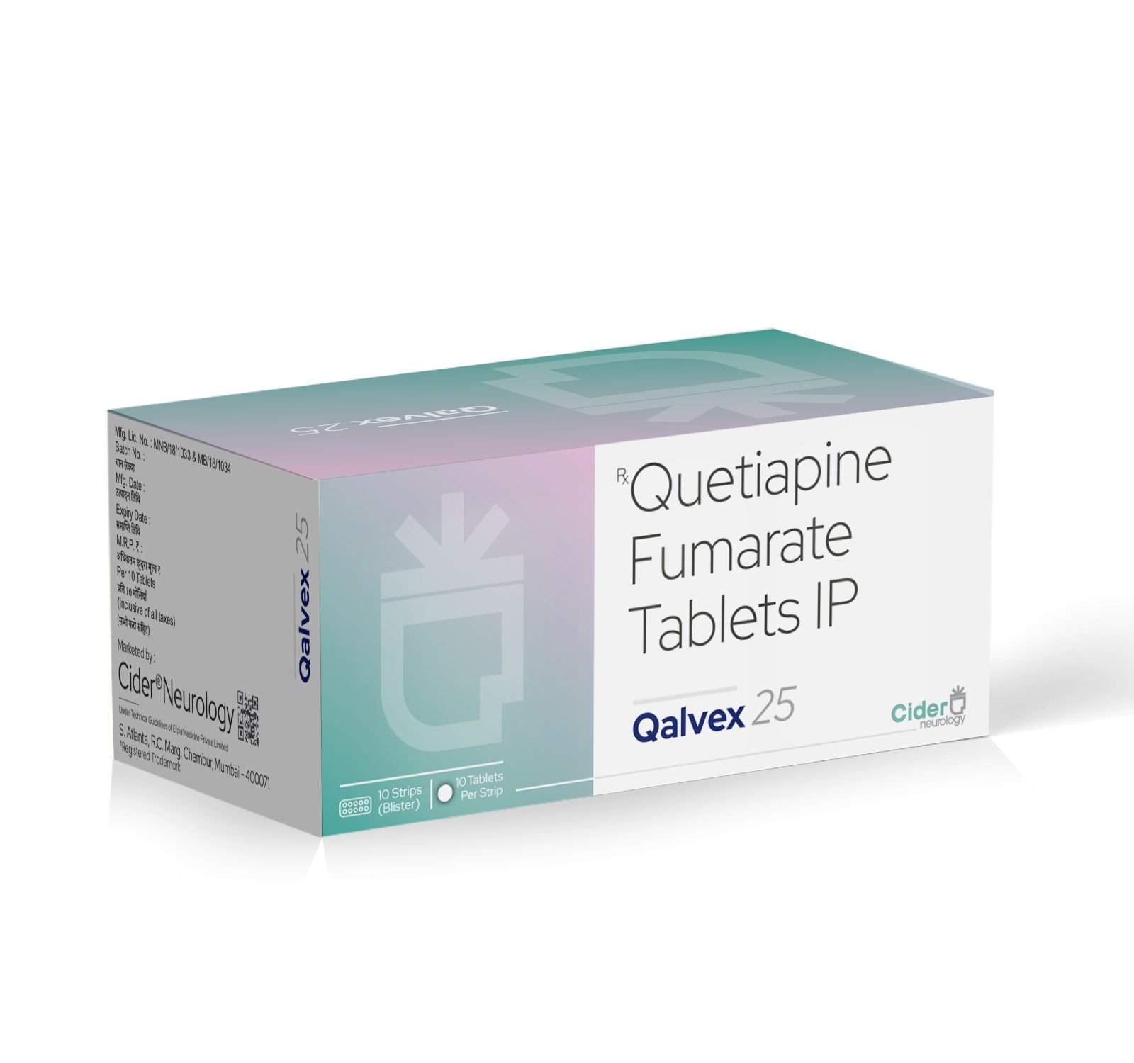 Quetiapine Fumarate Tablets IP 25 Mg - QALVEX 25 - Efpia Medicine