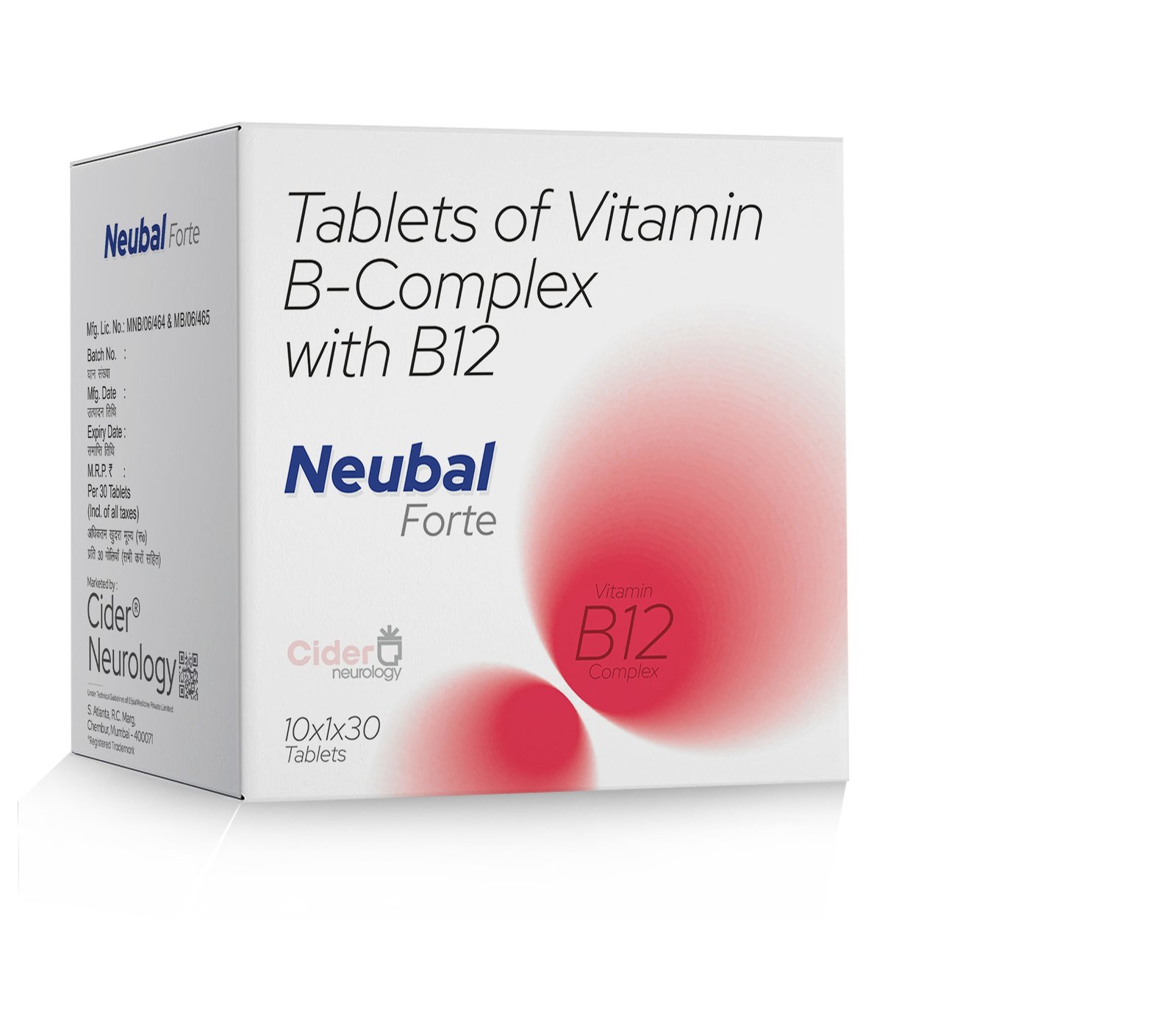 Tablets of Vitamin B-Complex with B12 - Neubal Forte Tablets