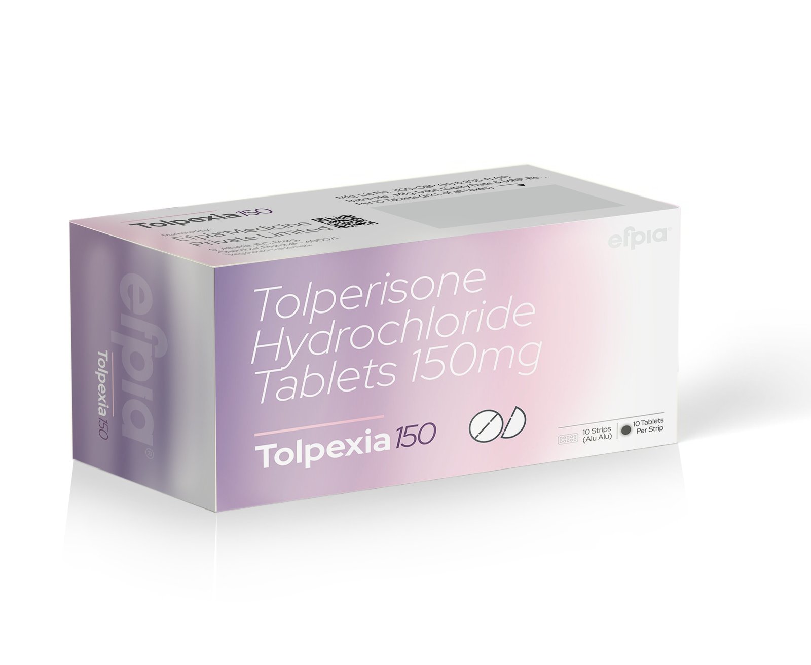 Tolperisone Hydrochloride Tablets 150 Mg - TOLPEXIA 150 Tablets - Efpia Medicine
