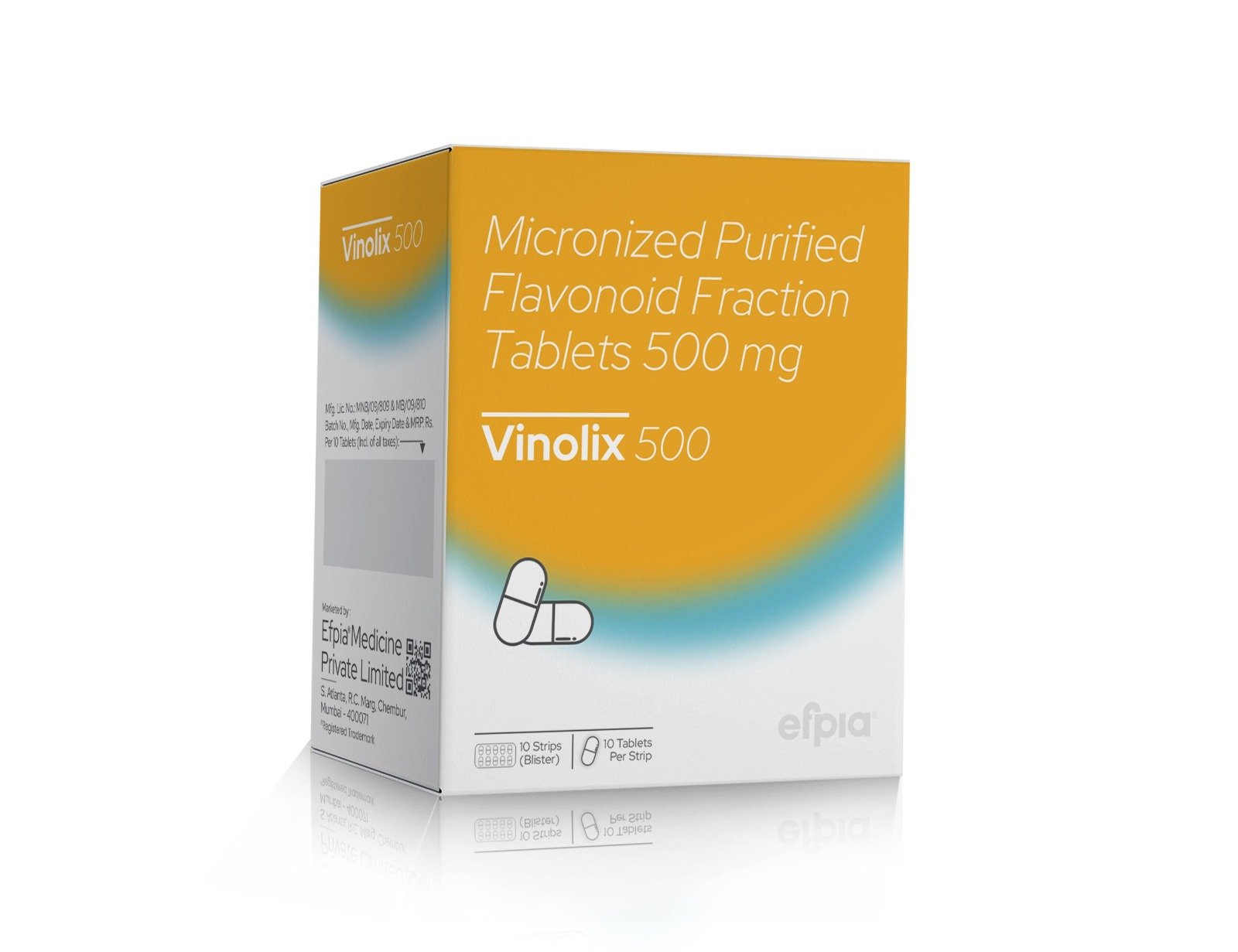 Vinolix 500 Tab - Micronized Purified Flavonoid Fraction Tablets 500 mg