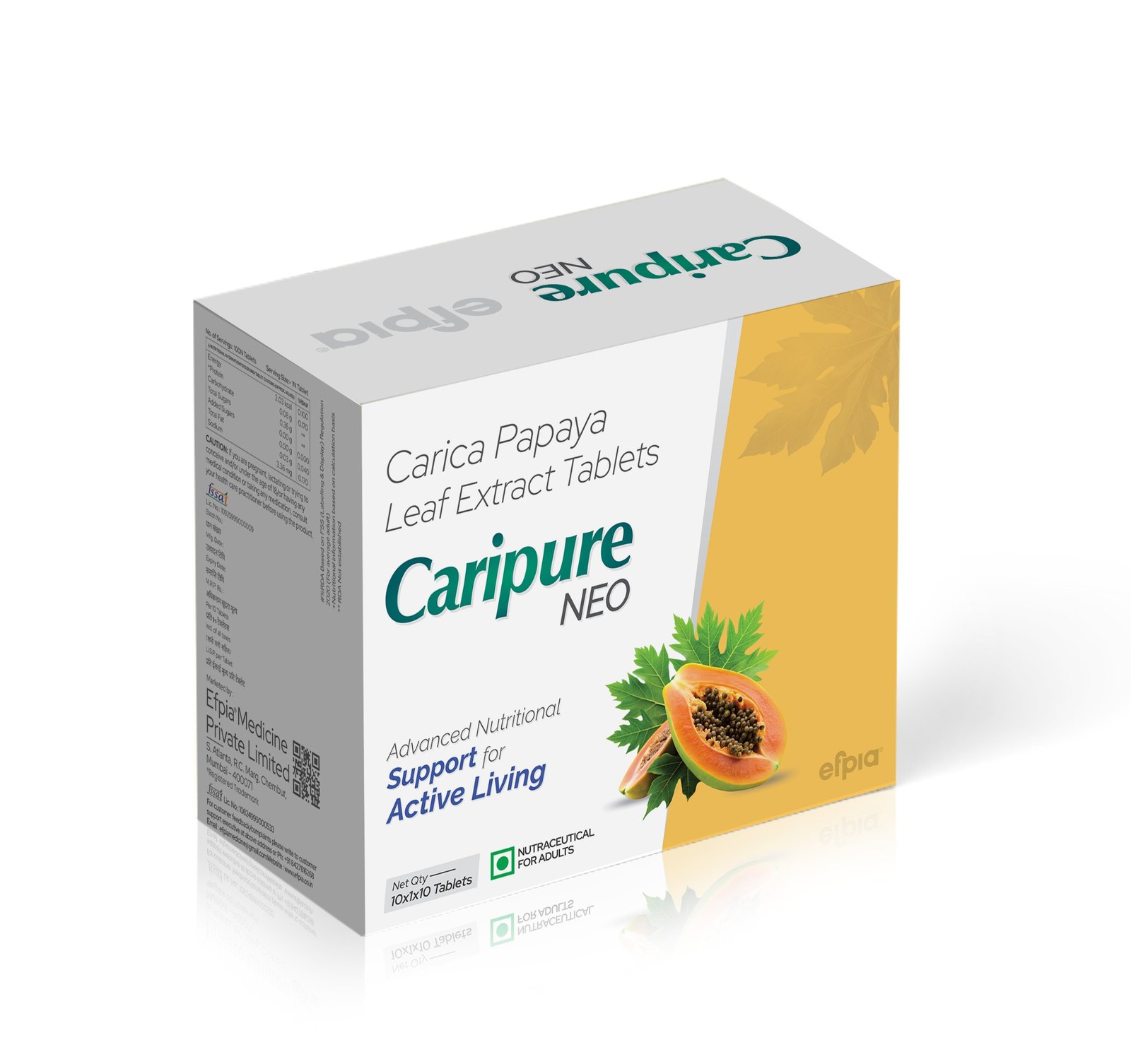 Carica Papaya Leaf Extract Tablets - Caripure NEO Tablets